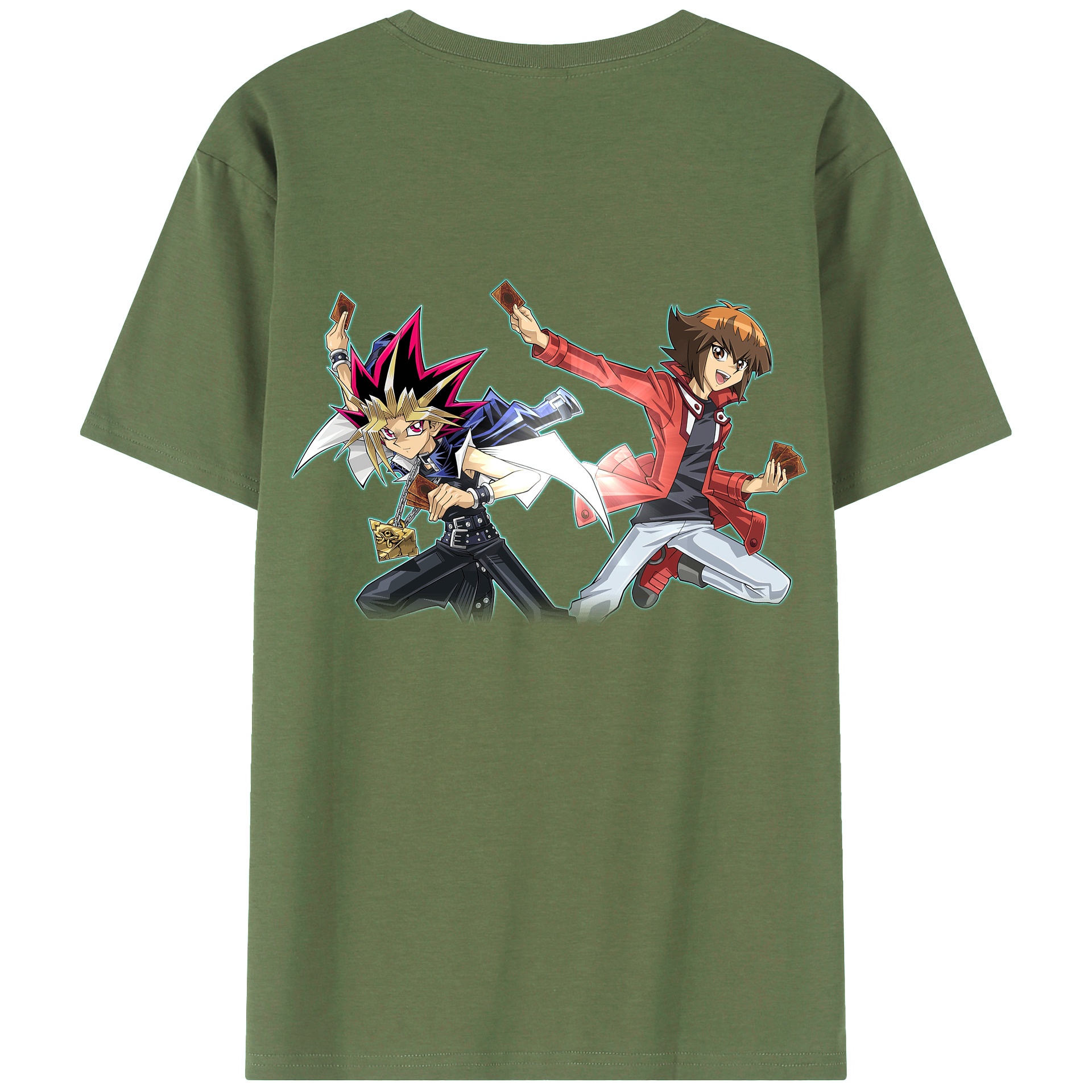 （画像用） 遊☆戯☆王 Yu-Gi-Oh! 綿100％ メンズ半袖Tシャツ（バックプリント） 通気性
